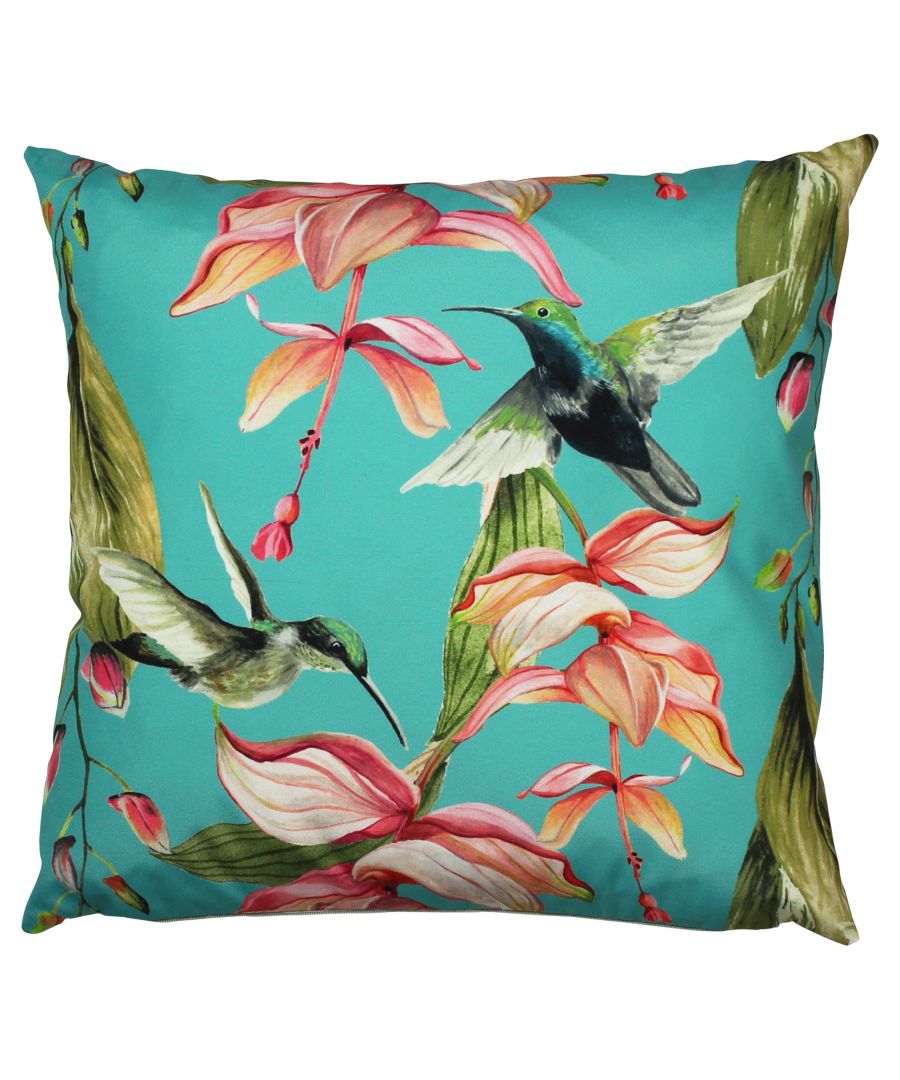 Add a pop of colour to your garden this summer. Featuring a delicate design of Hummingbirds and bright blooms, this cushion is the perfect accompaniment for that outdoor experience.
