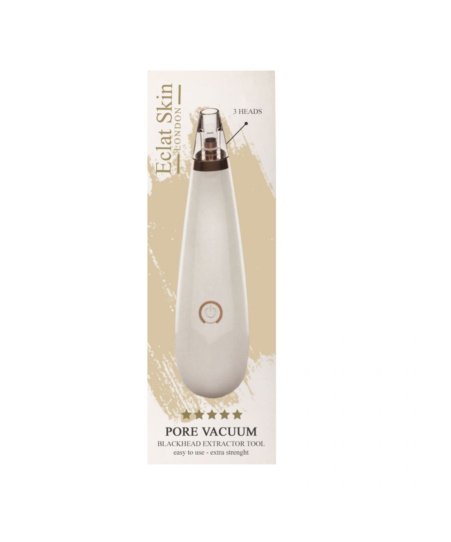 Eclat Skin London Pore Vacuum Blackhead Extractor Tool is an easy way to deeply purify pores, remove blackheads and whiteheads and facial oil inside skin and pores, helps to keep your skin gentle and full of vitality. The Pore Vacuum Tool cleanser makes sure to remove the additional oil, grime and dirt from your skin. Not recommended for sensitive skin.\n\nThis pore cleanser is a wireless device that vacuum suction technology gently lifts and massages your skin. It is easy to deep cleanse pores, remove blackheads, dead skin cells, dirt, facial oil and tighten pores, help to keep your skin gentle, more young and full of vitality. Bright and smooth skin will appear obviously after several times usage. \n\nWhat You Will Get?\n1* Wireless Charging Blackhead Remover\n1* Big Round Probe\n1* Small Round Probe\n1* Oval Probe\n \nCare Instructions: Notes: 1. Battery not included. Add battery before use. 2. For the first time use, it is recommended to test the suction with your arm before applying it to your face. 3. In order to avoid the injury, do not let the probe stay in one place for too long, and do not press it hardly or pull vertically. The improper use may cause facial redness, which will fade away in few days. 4. Please do not apply to skin wounds or scars. 5. Please keep the body away from water or other liquid. 6. Please do not use chemical cleaner so as to avoid corrosion. 7. It is recommended that the cleaning should be done once a week for dry skin, twice for oily skin, and each time should be within 5 minutes max. If it is too frequently, it may lead to skin allergies. 8. Please clean the probes every time after using them to avoid the filter being blocked. If you plan to use alcohol, the concentration should be less than 70%. 9. Please do not use the product on children in case of damaging the skin.