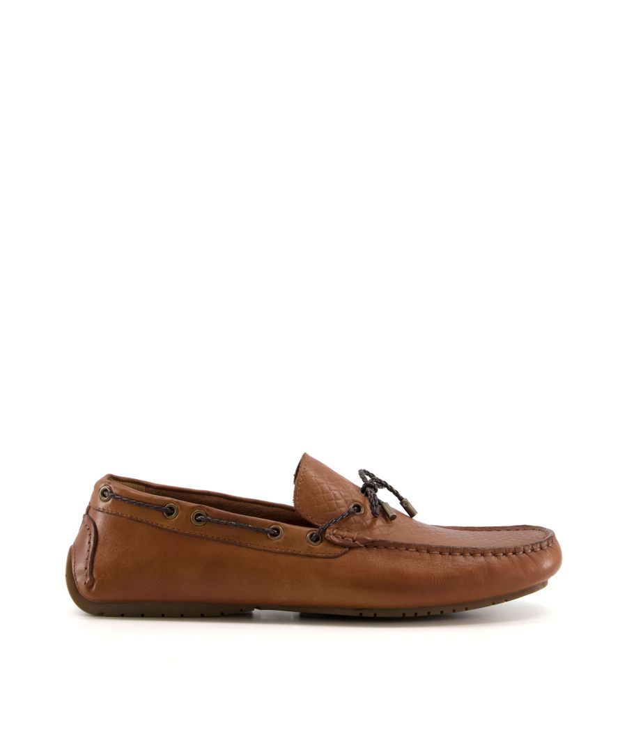 Dune Mens BELL Leather Boat Shoes - Boat shoes perfect for the summertime, our Bell style is made in soft leather. This classic pair features plaited leather laces.