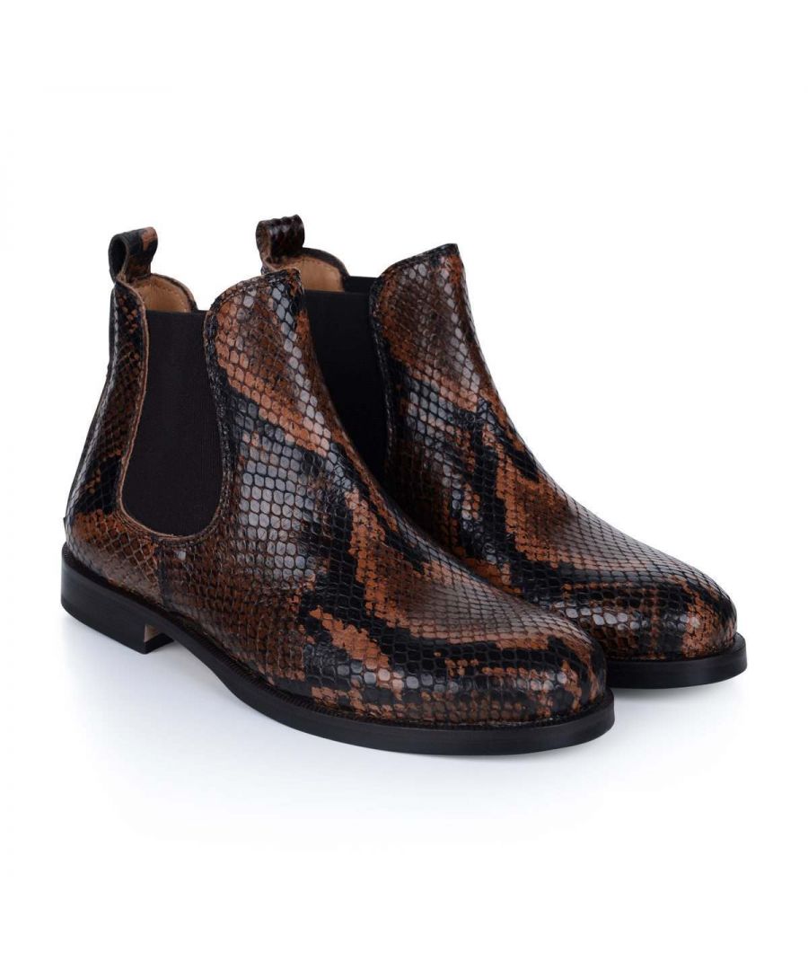 Gallucci Girls Brown Crocodile Effect Leather Boots