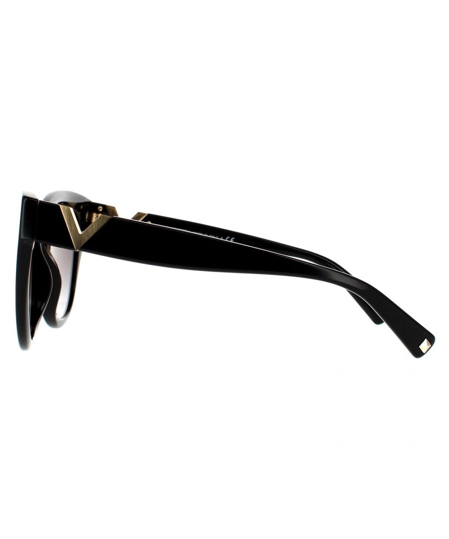 Valentino Women's Cat Eye Black Black Gradient Sunglasses|black
