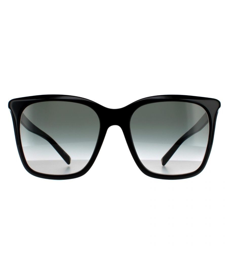 Givenchy Square Womens Black Dark Grey Gradient 90041091 Givenchy are a elegant design crafted from lightweight acetate. The slender temples feature the Givenchy logo for brand authenticity.