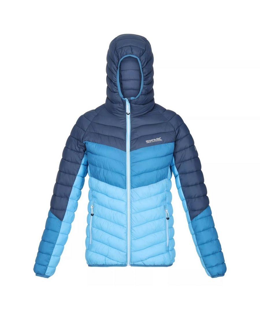 Material: Polyamide. Filling: Feather-Free. Design: Logo, Quilted. Fabric Technology: Durable, Lightweight, Warmloft, Water Repellent. Insulating. Neckline: Hooded. Sleeve-Type: Long-Sleeved. Cuff: Stretch Binding. Hood Features: Grown On Hood, Stretch Binding. Pockets: 2 Lower Pockets, Zip. Fastening: Full Zip. Hem: Stretch Binding. Denier: 20D. Sustainability: Cruelty Free, Made from Recycled Materials.