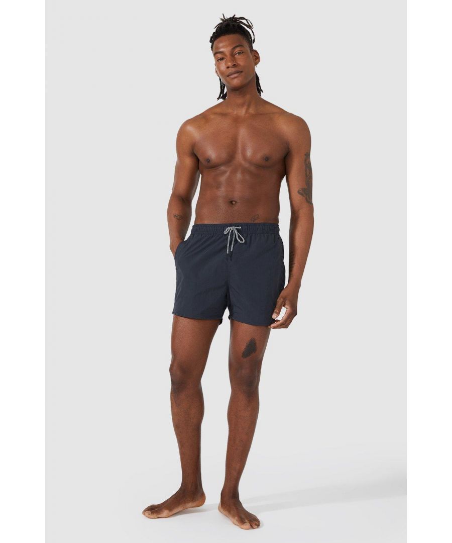 Secret Label Mens Plain Swim Shorts - Grey Nylon - Size X-Large