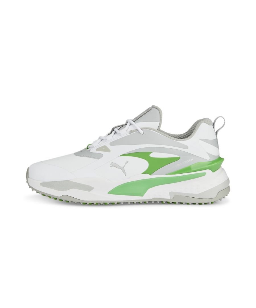 PUMA Golf Men's GS-Fast Golf Shoes, Mens, White/high rise/green, 9  | Online Golf