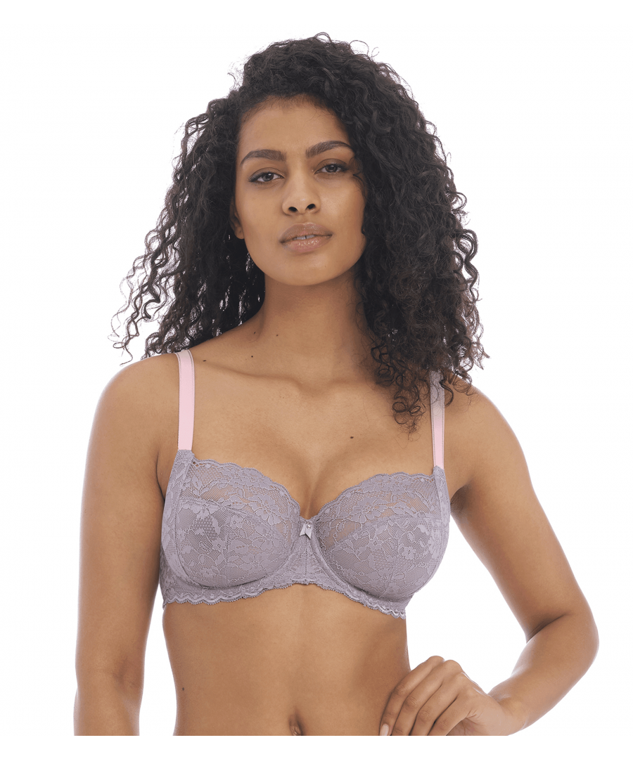 Freya Womens Offbeat Underwire Side Support Bra - Grey Nylon - Size 34D