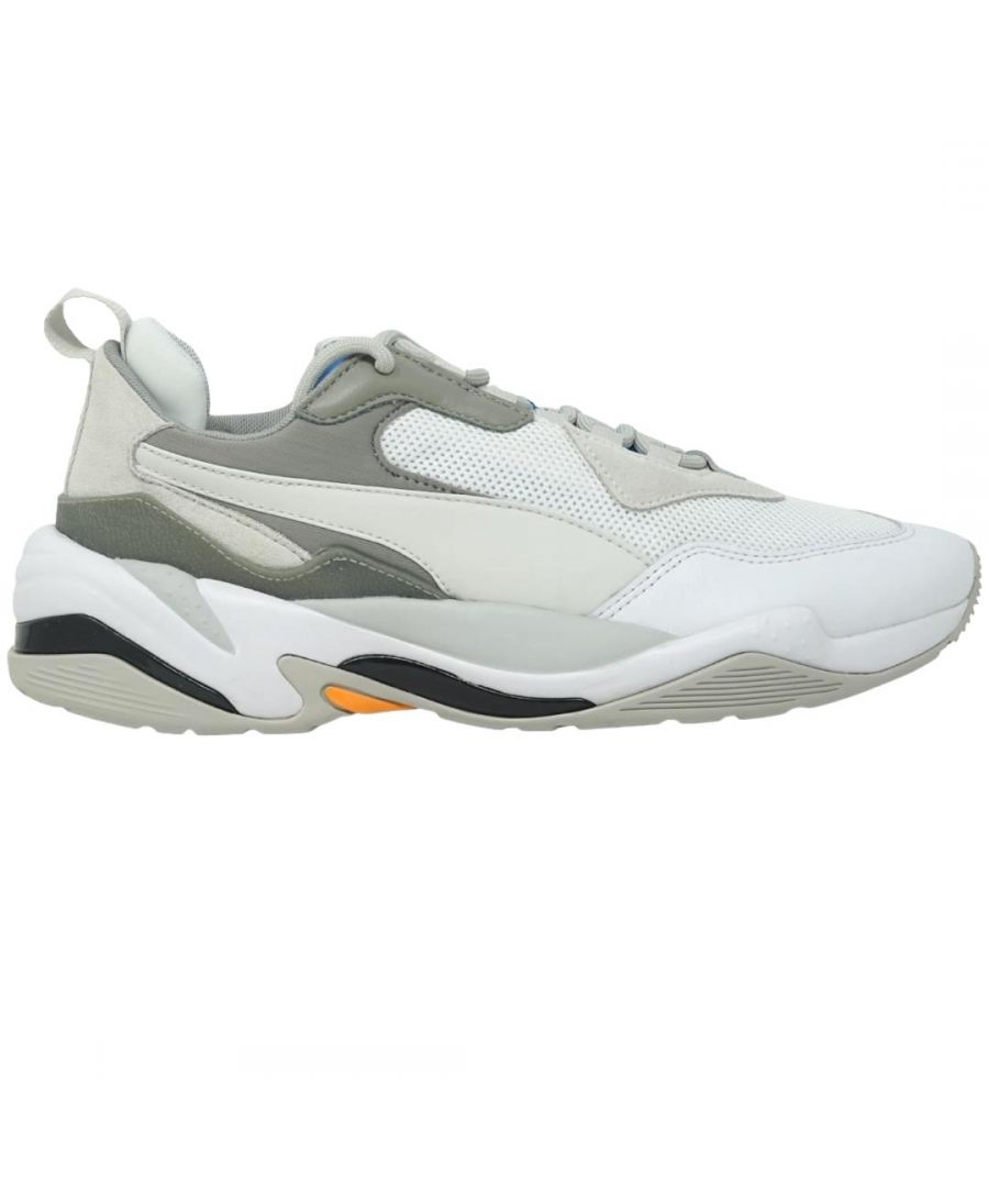 Puma Thunder Spectra White Trainers. Puma Thunder Spectra White Trainers. Style: 367516-08. Rubber Sole. Lace Fasten Trainers. Branding On Tongue, Back and Side