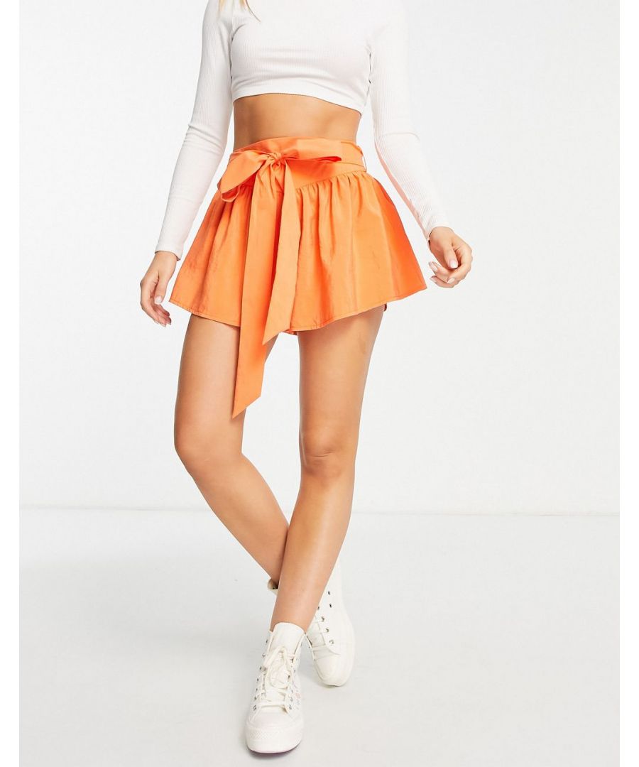 Shorts by ASOS DESIGN Take the short cut High rise Tie waist Zip-back fastening Regular fit  Sold By: Asos