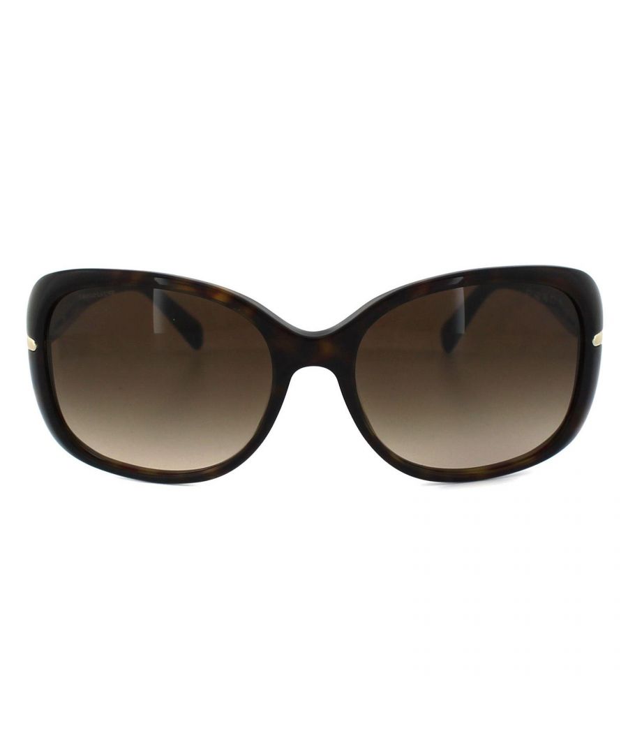 Prada Sunglasses 08OS 2AU6S1 Havana Brown Gradient is handmade from high quality Italian acetate in a modern bang up to date version of the classic oversized style. A Prada lettered metal plaque cuts through the front frame to connect with the temple