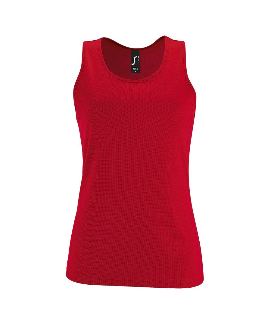 SOLS Womens/Ladies Sporty Performance Sleeveless Tank Top (Red) - Size X-Large