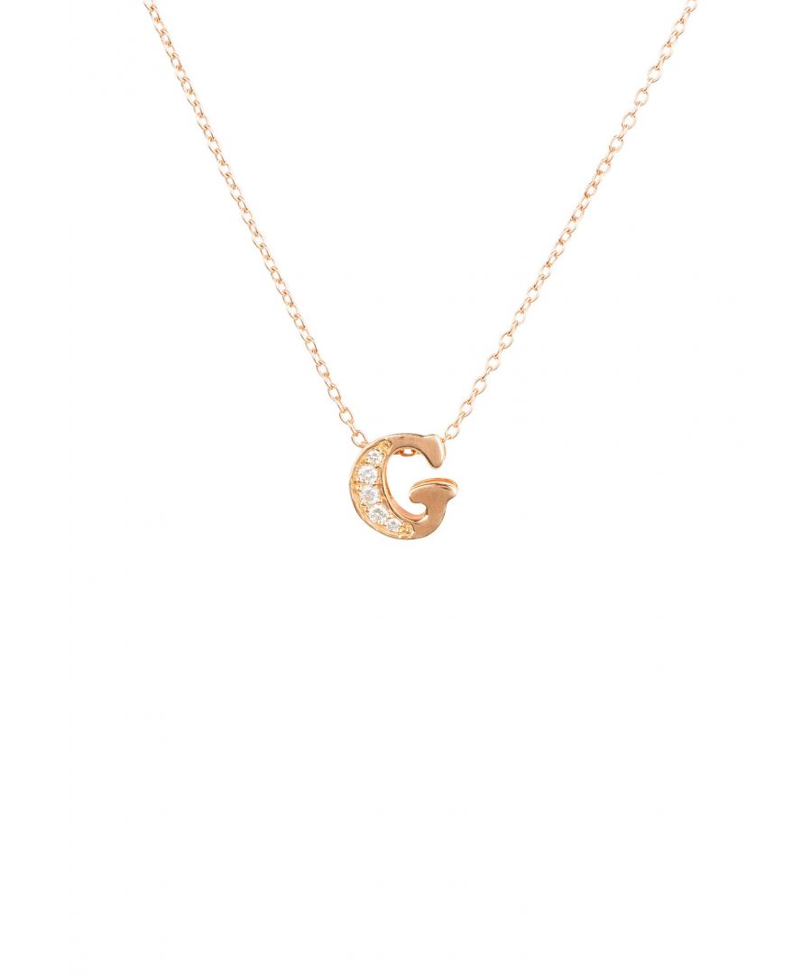 Image for Diamond Initial Letter Pendant Necklace Rose Gold G