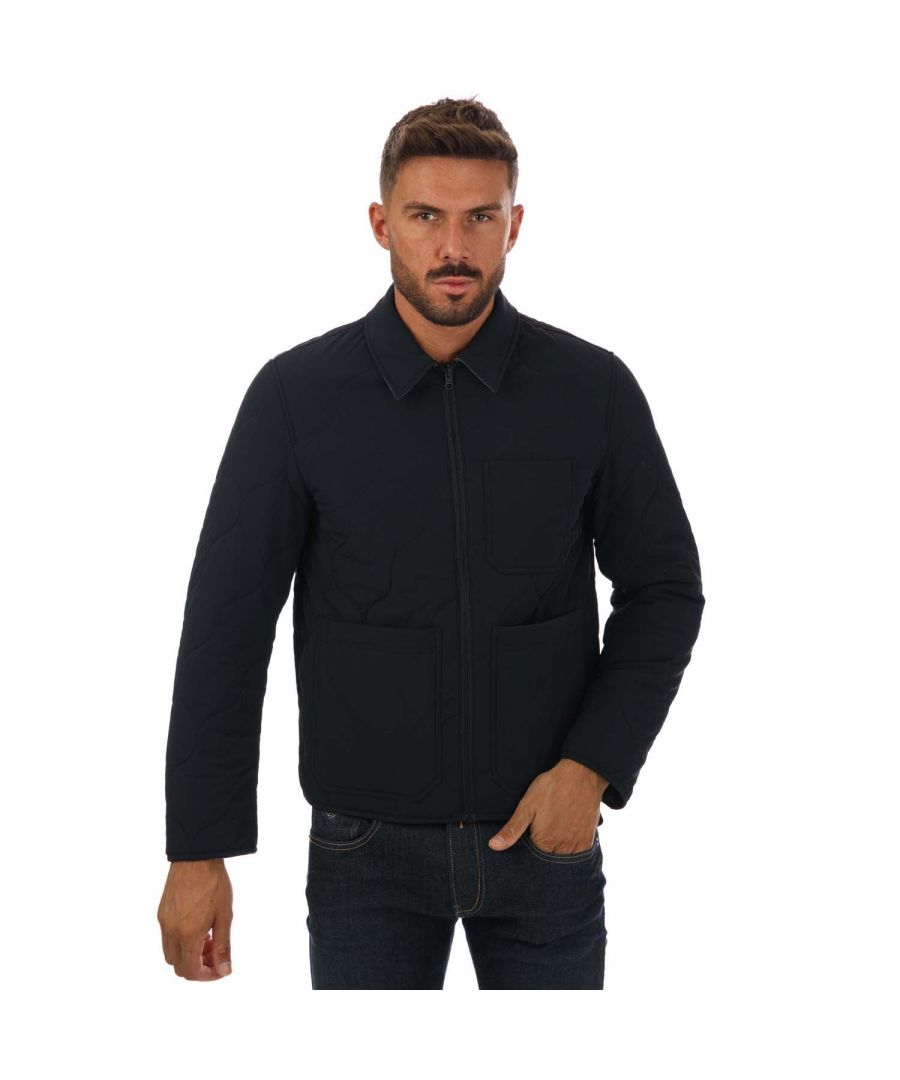 Mens Ted Baker Schuss Reversible Quilted Jacket in navy.- Full zip fastening.- Straight design detailed with front pockets.- Contrasting interior and piped seams along the edges.- Water-repellent shell  overlaid with a quilted pattern.- Shell: 87% Polyamide  13% Cotton. Lining: 64% Polyester  34% Viscose  2% Elastane. Trim: 87% Polyester  13% Cotton. Filling: 100% Polyester.- Ref: 254466NAVY