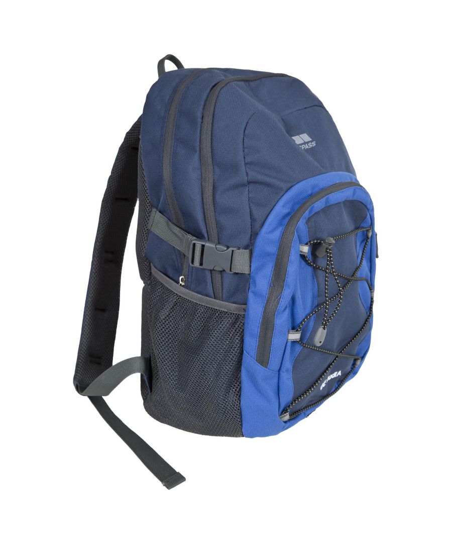 30 Litre adjustable backpack. Multi-function. 3 zip sections. Internal pockets. Internal keyring. 600D Polyester.