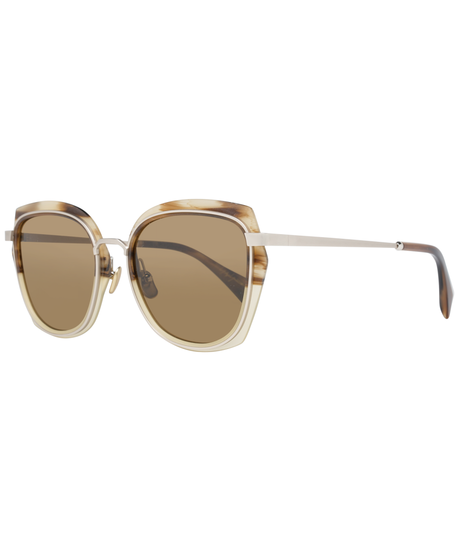 Yohji Yamamoto Sunglasses YY5023 462 54 Women\nFrame color: Brown\nLenses color: Brown\nLenses material: Plastic\nFilter category: 3\nStyle: Butterfly\nProtection: 100% UVA & UVB\nSize: 18-54-145\nLenses width: 54\nLenses height: 47\nBridge width: 18\nFrame width: 140\nTemples length: 145\nShipment includes: Case, cleaning cloth\nSpring hinge: No\nExtra: No extra