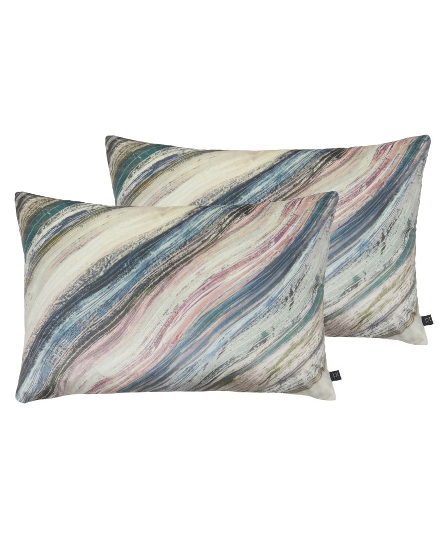 Prestigious Textiles Heartwood Cushions (Twin Pack) - Blue - Size 40cm (W) x 60cm (L)