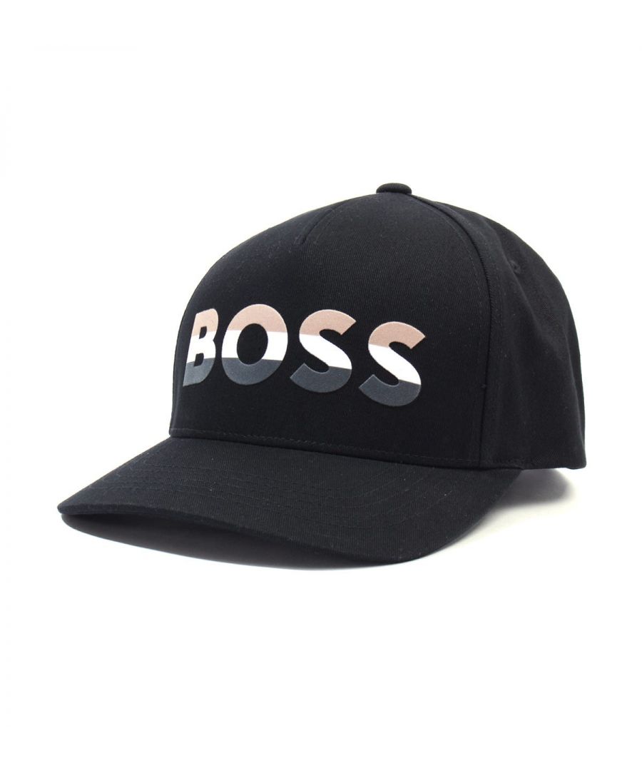 The brand new BOSS logo takes centre stage on this classic cap perfect to complete any off-duty look. Crafted from pure cotton twill, featuring a pre-curved bill, embroidered eyelets, five panels and an adjustable back strap to give a custom fit to any preference. The signature stripes adornes the front logo for a fresh look. Pure Cotton Twill, Pre-Curved Bill, Five Panel Design, Adjustable Back Strap, Embroidered Eyelets, BOSS Branding.