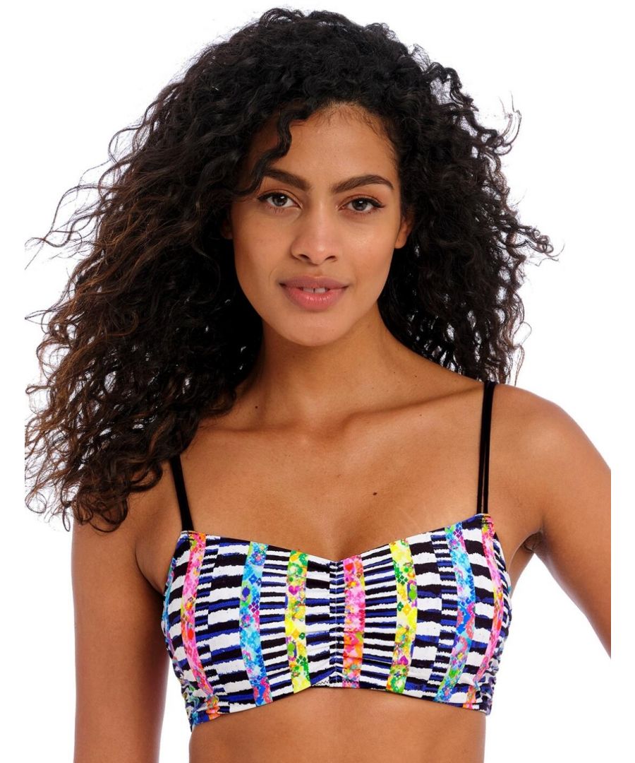 Freya Womens 204214 Electro Rave Bralette Bikini Top - Multicolour Elastane - Size 34D