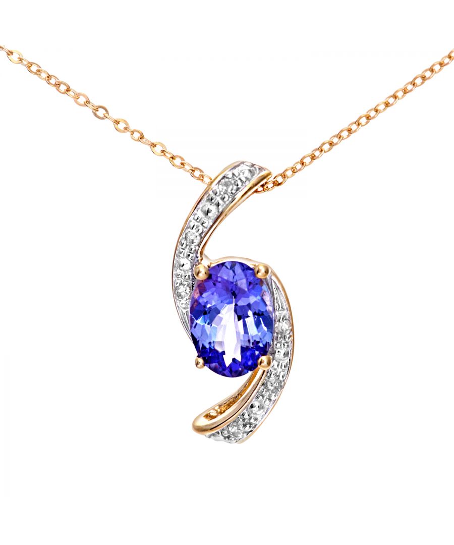 Image for 9ct Yellow Gold Tanzanite and Diamond Crossover Pendant