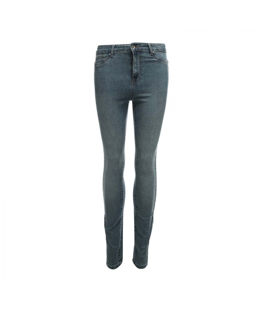 only womenss mila-iris high waist skinny jeans in light blue cotton - size 12-14 short (uk womens)