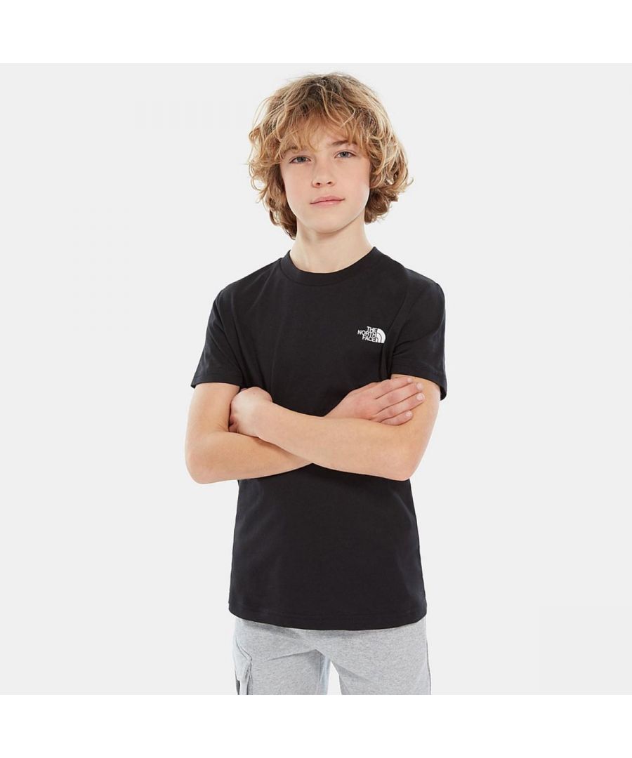 Children’s ‘simple Dome’ T-shirt from the North Face.         \nCrafted From Soft Pure Cotton.         \nThe Classic Tee Features a Ribbed Knit Crew Neck, Short Sleeves, and a Straight Hem.         \nComplete With a The North Face Logo to the Chest and Rear.         \nWoven Branded Tab at the Hem.