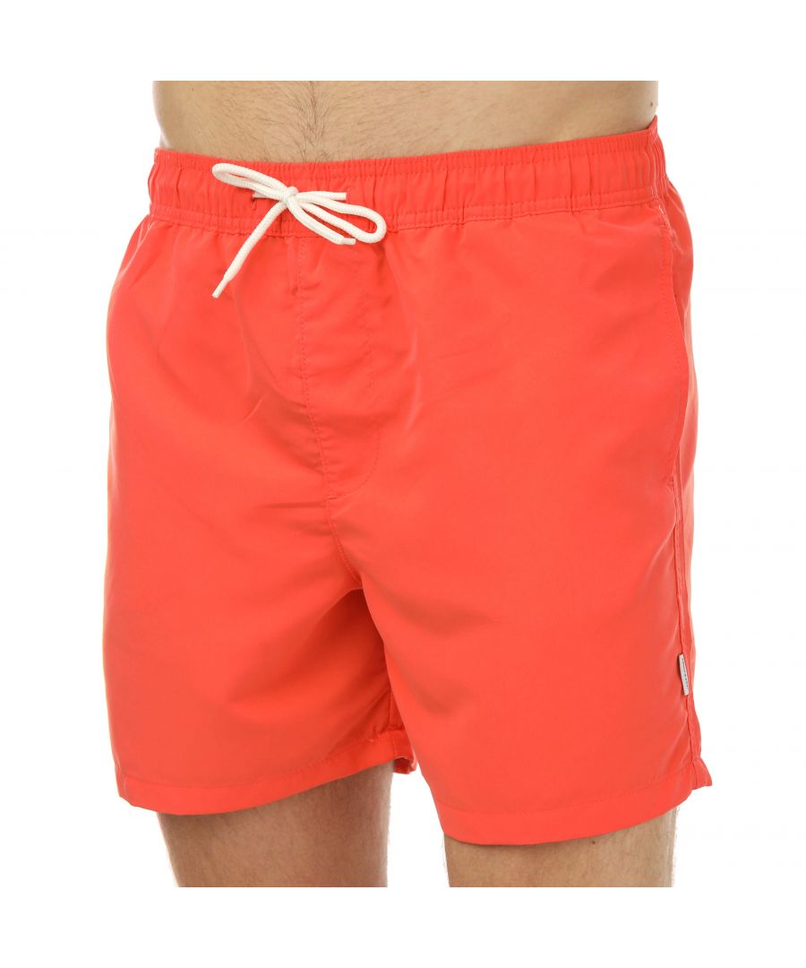 Mens Jack Jones Aruba Swim Shorts in coral.- Elasticated drawcord waist.- Mesh lined.- Woven tab branding.- Two slip pockets.- Mesh inner brief.- 100% Polyester.- Ref:12231503B
