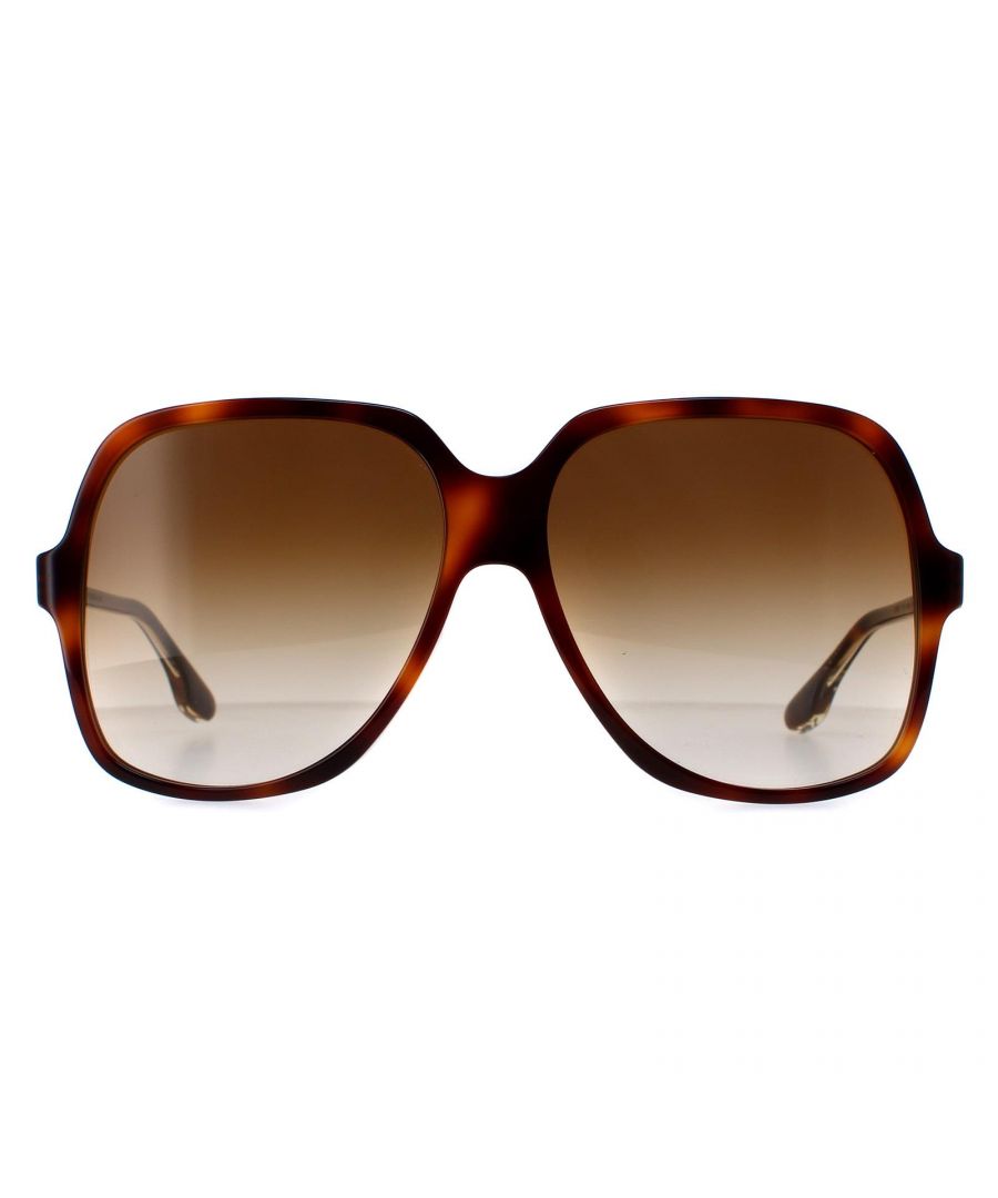 Victoria Beckham Butterfly Womens Havana Brown Gradient VB626S  Sunglasses are a classic butterfly shape, with a oversized frame and a sleek finish. Whether you're lounging on the beach or running errands around town, the Victoria Beckham VB626S sunglasses are the perfect accessory to elevate any outfit. With their timeless design and premium construction, these sunglasses are sure to become a staple in your accessory collection. Order yours today and experience the ultimate in style and comfort.