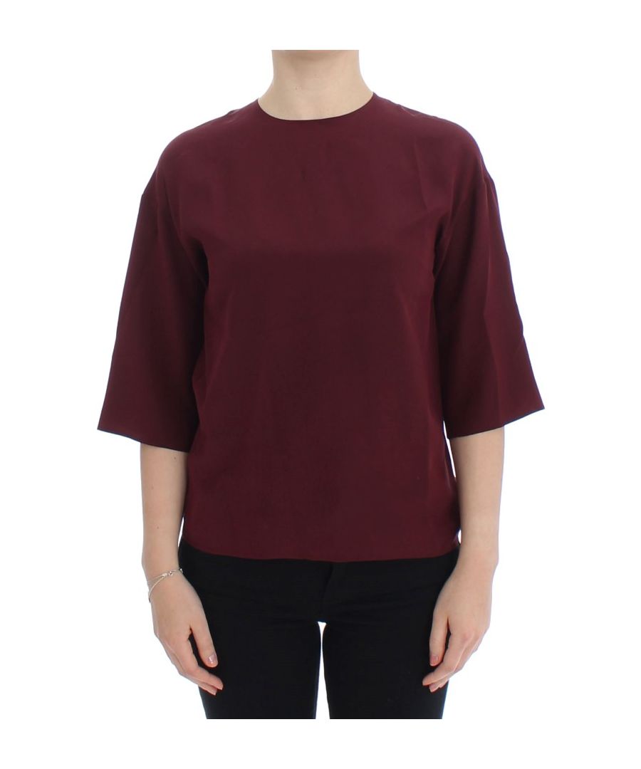 Image for Dolce & Gabbana Red 3/4 sleeve silk blouse