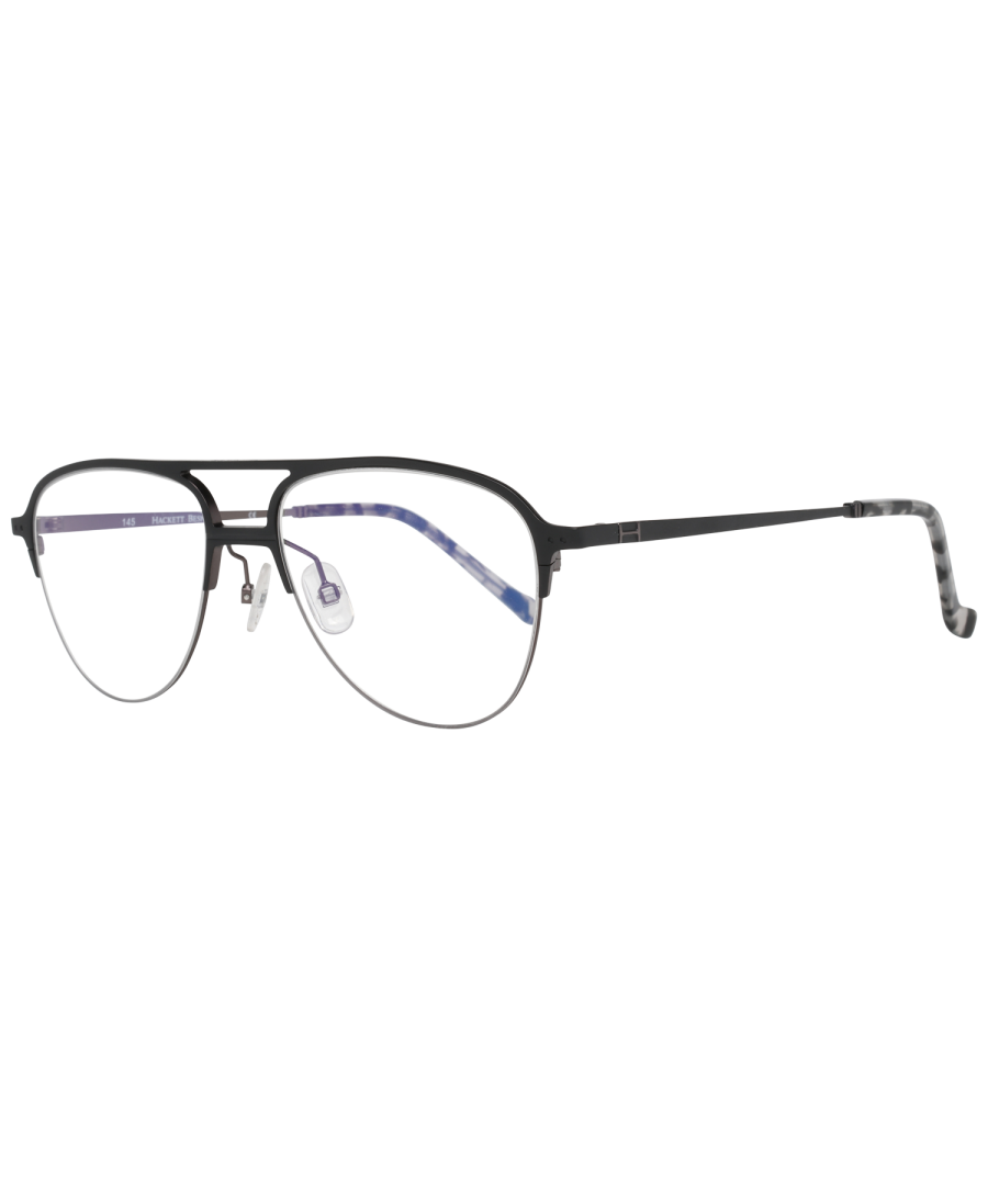 Hackett Bespoke Optical Frame HEB246 002 53 Men\nExtras: Blauw\nFrame kleur: Zwart\nFrame materiaal: Metaal\nGlas breedte: 53\nGlas hoogte: 43\nWeb breedte: 17\nTempel Lengte: 145\nVeer Scharnier: Nee\nLeveringsomvang: Etui\nFrame Stijl: Full-Rim