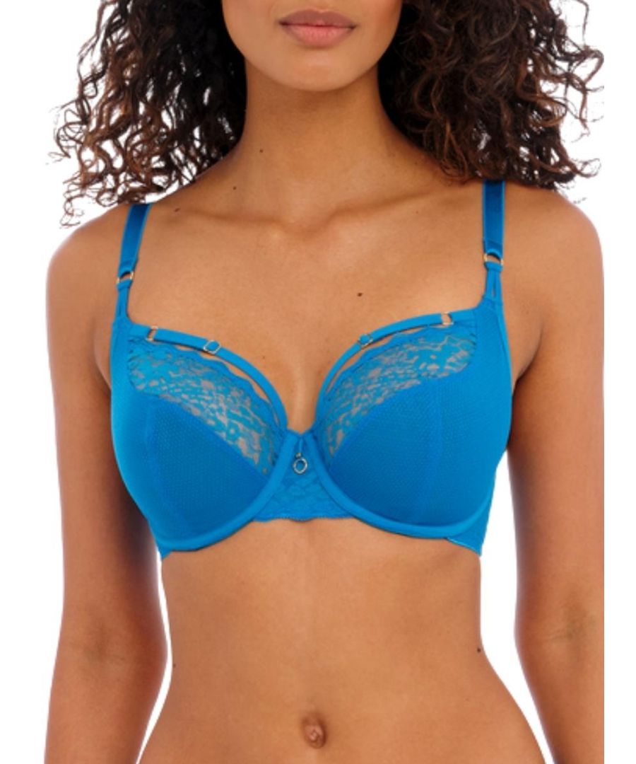 Freya Womens Temptress Plunge Bra - Blue Nylon - Size 32E