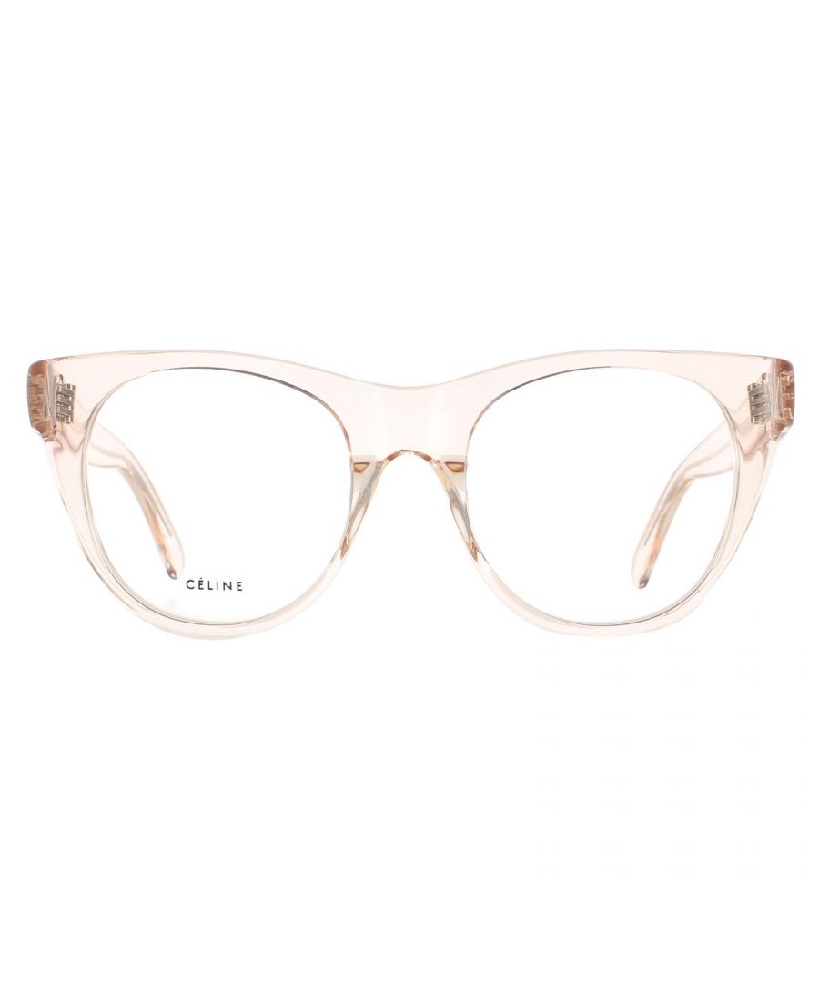 Celine Round Womens Transparent Nude CL50019I  Glasses are a sleek round style crafted from lightweight acetate. Celine's logo features on the slender temples for brand recognition.