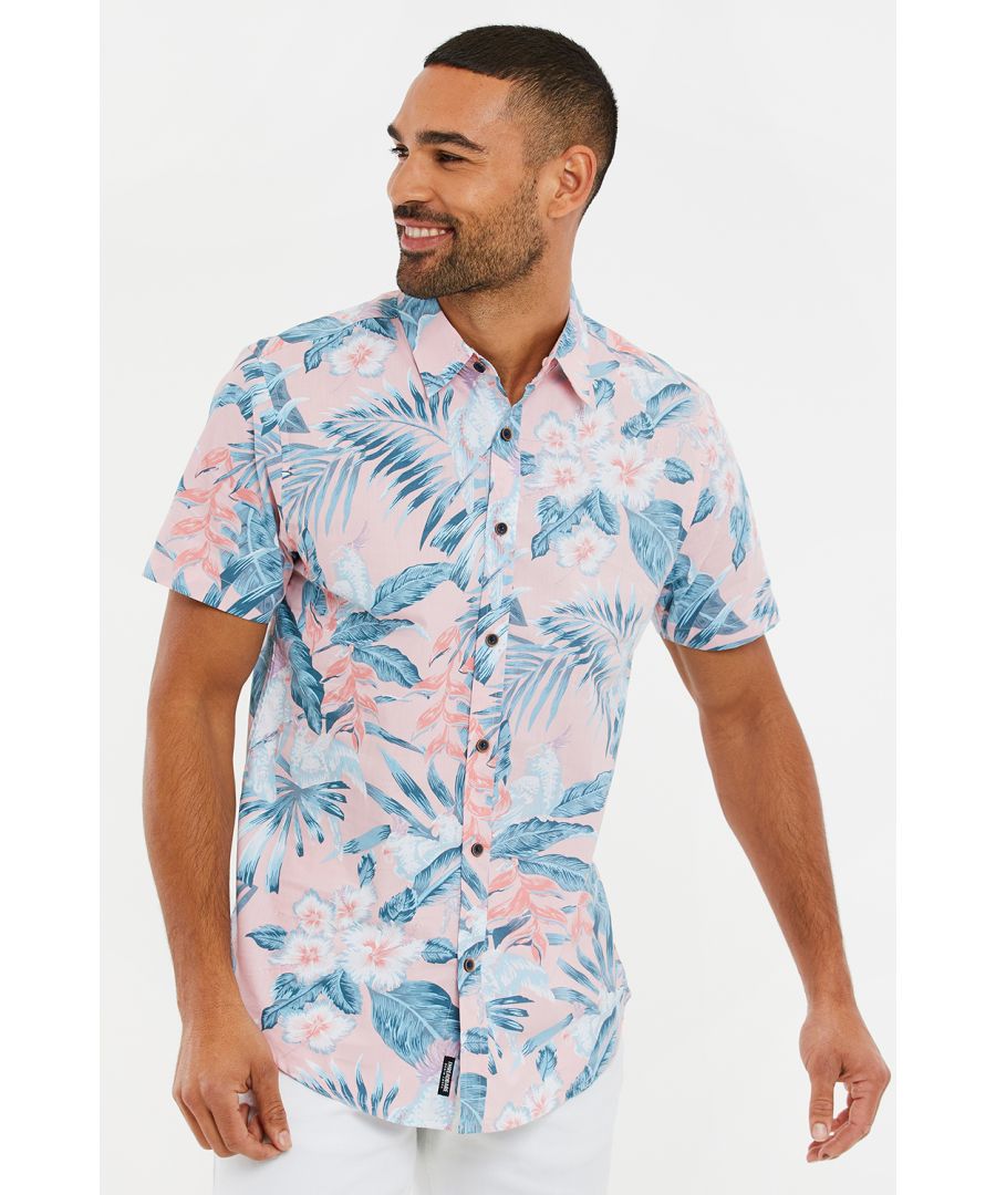 Add some colour to your wardrobe this season with this tropical shirt from Threadbare featuring a classic short-sleeved design and an all-over Hawaiian style print. Other colours available.