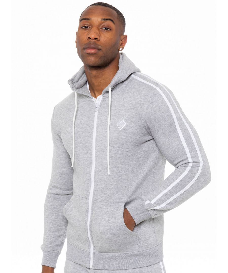Update your casual wardrobe with this designer style mens hoodie. Crafted from soft and comfortable cotton and polyester, this regular fit jacket features a zip front, ribbed cuffs and waist, a hood with drawstrings and two side pockets while an embroidered enzo logo on the front adds a trendy finishing touch.