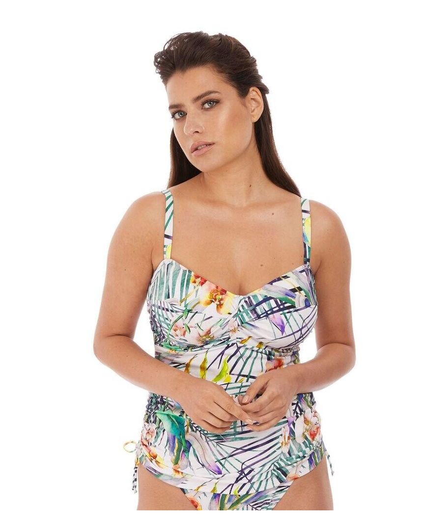 Fantasie Womens 6924 Playa Blanca Twist Front Tankini Top - Multicolour Nylon - Size 34D