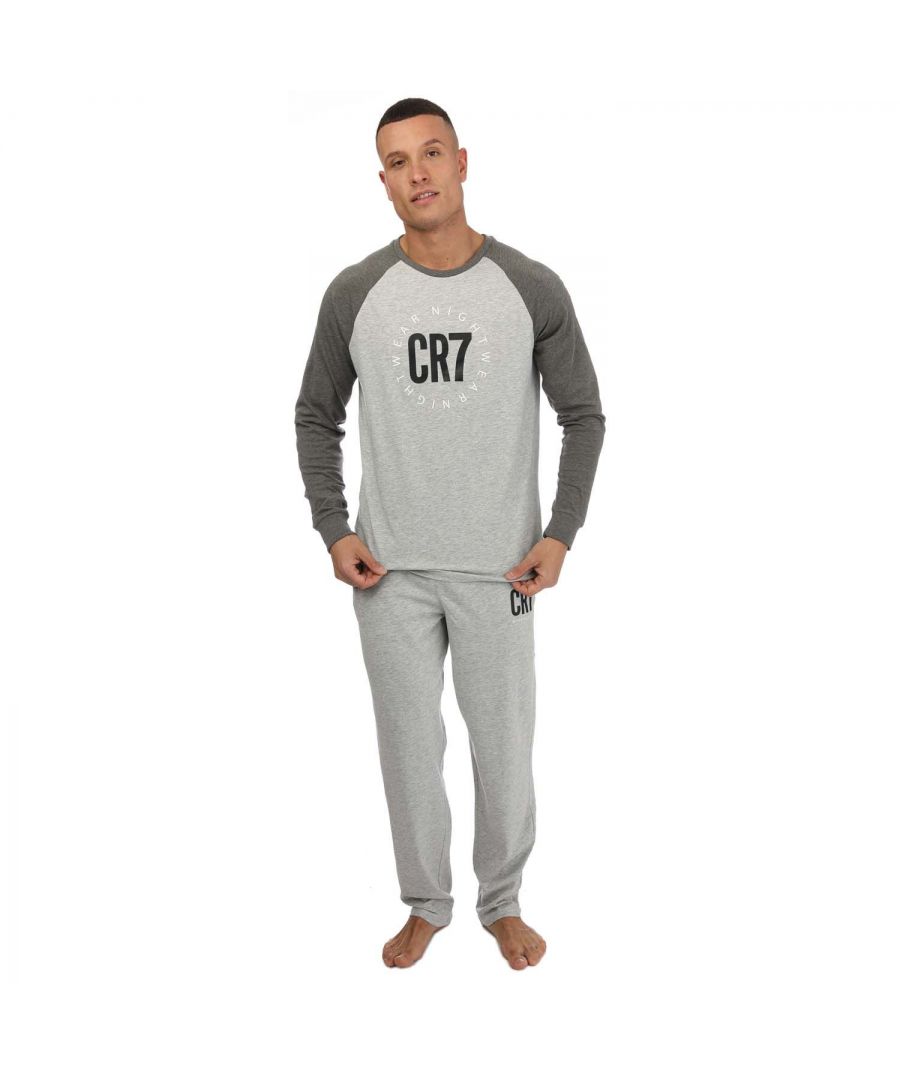 CR7 pyjamaset met lange mouwen voor heren, grijs