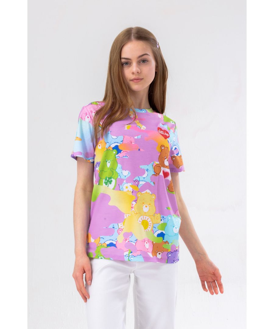The HYPE. X Care Bears Multi Pastel Camo Script T-Shirt is designed in our standard kids’ t-shirt shape in a 95% polyester 5% elastane pastel purple fabric blend for the ultimate amount of comfort. Featuring an all-over multicolour Care Bears camo print and finished with a crew neckline, short sleeves, and the HYPE. X Care Bears lockup logo embroidered on the front. Why not grab the matching hoodie and leggings to complete the set? Machine wash at 30 degrees.