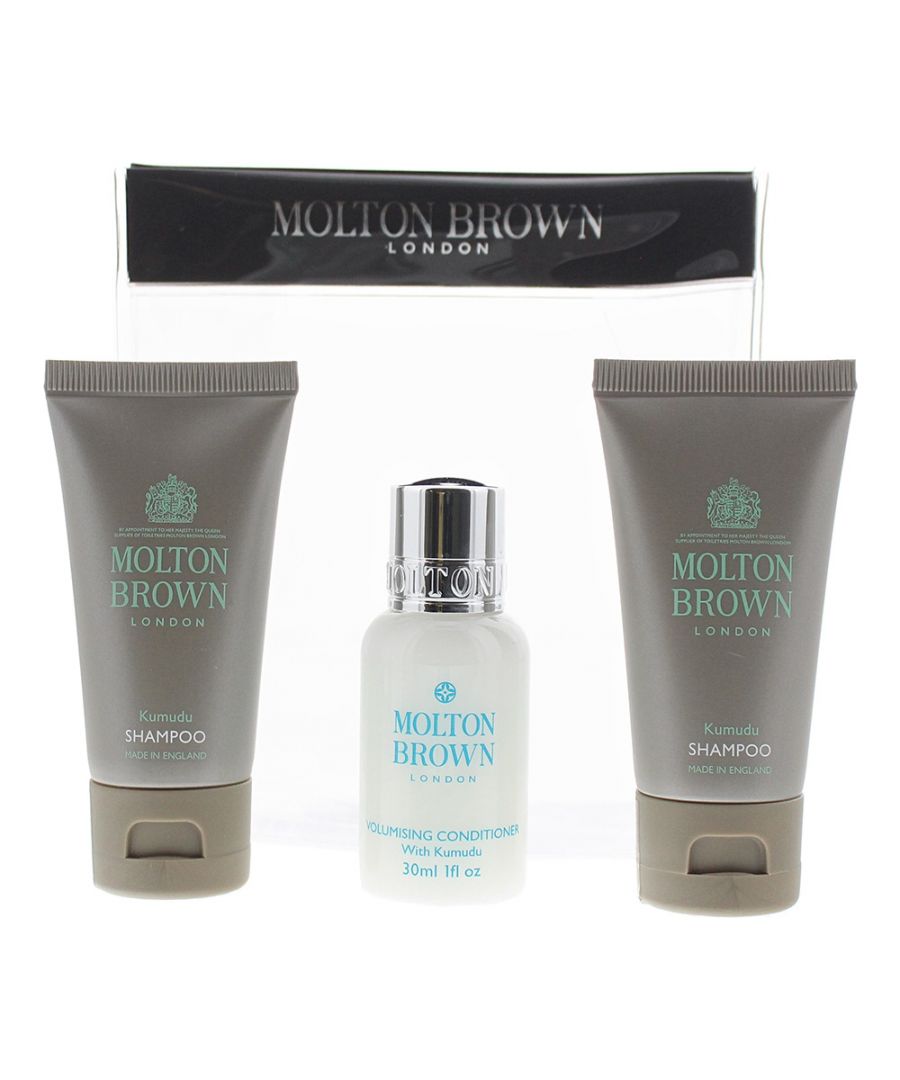 Made in England with ingredients sourced from around the world, Molton Brown’s soaps, body washes and body care products are designed to make your bathing routine a time for indulgence, and your skin and hair healthier than it’s ever been. This set includes: 2 x Kumudu Shampoo 30ml and Kumudu Conditioner 30ml.