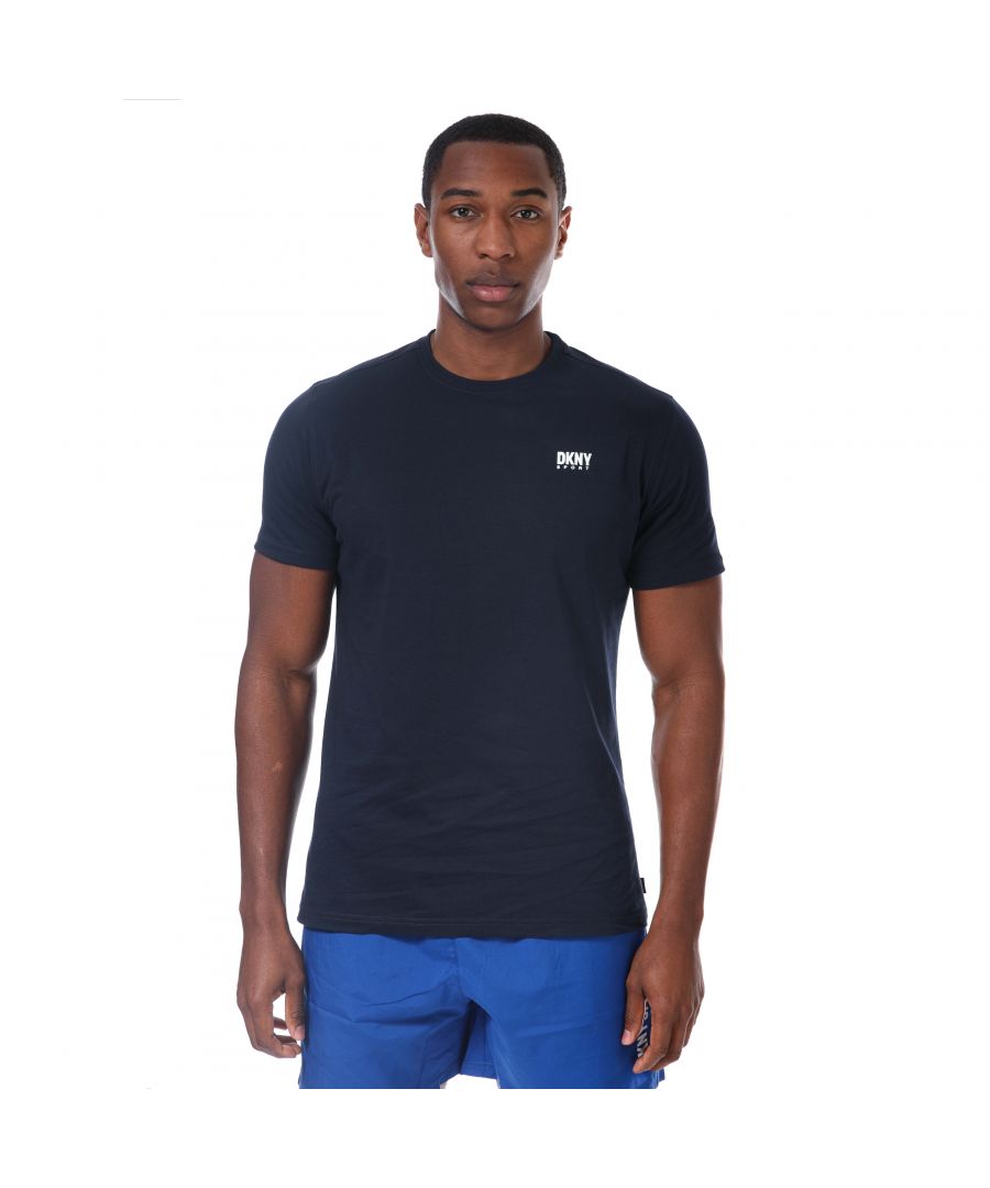 Mens DKNY New York T- Shirt in navy.- Ribbed crew neck.- Short sleeves.- Logo on the chest.- Classic fit. - 60% Cotton  40% Polyester.- Ref:DKS0104NAV