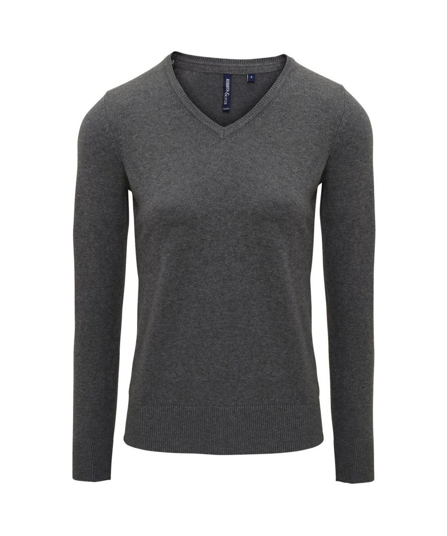 Image for Asquith And Fox Womens/Ladies V-Neck Sweater (Charcoal)