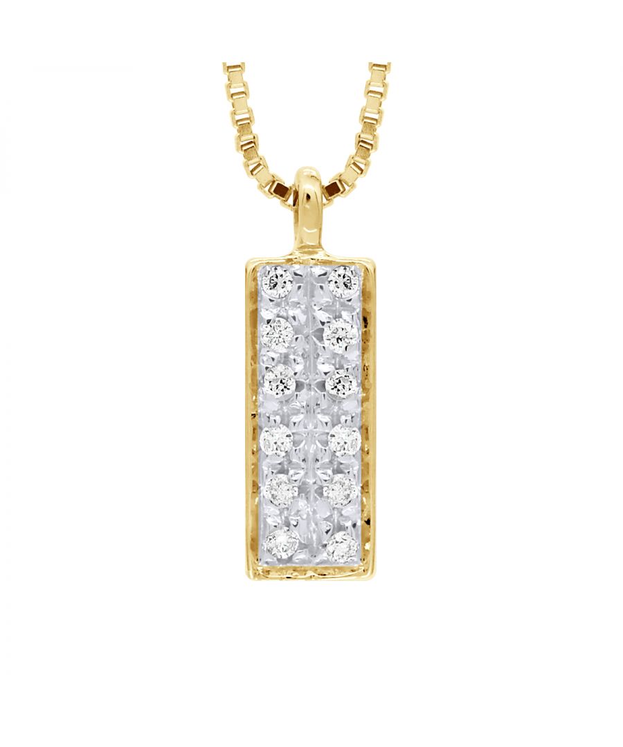 Diamond Necklace 0,04 cts - Yellow Gold 750 duizendste (18K) - Quality HSI - Box Chain - Lengte: 42 cm - Wordt geleverd in een koffer met een certificaat van echtheid en een internationale garantie - Al onze juwelen zijn gemaakt in Frankrijk.