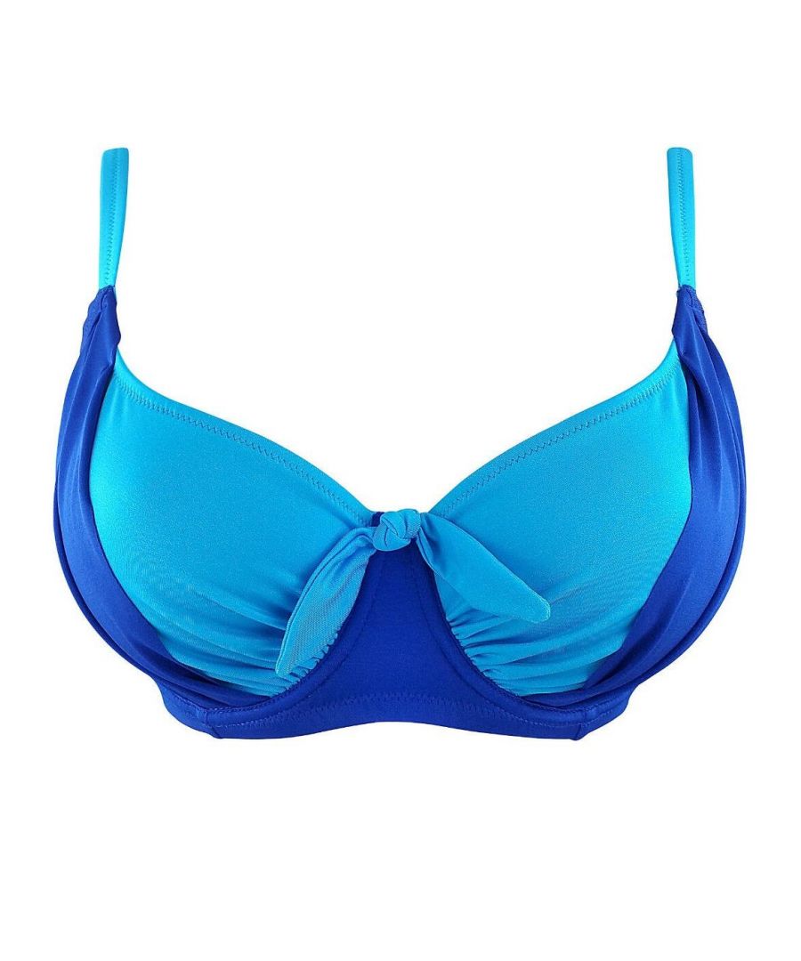 Pour Moi Womens 27002 Bahamas Underwired Bikini Top - Blue - Size 32DD