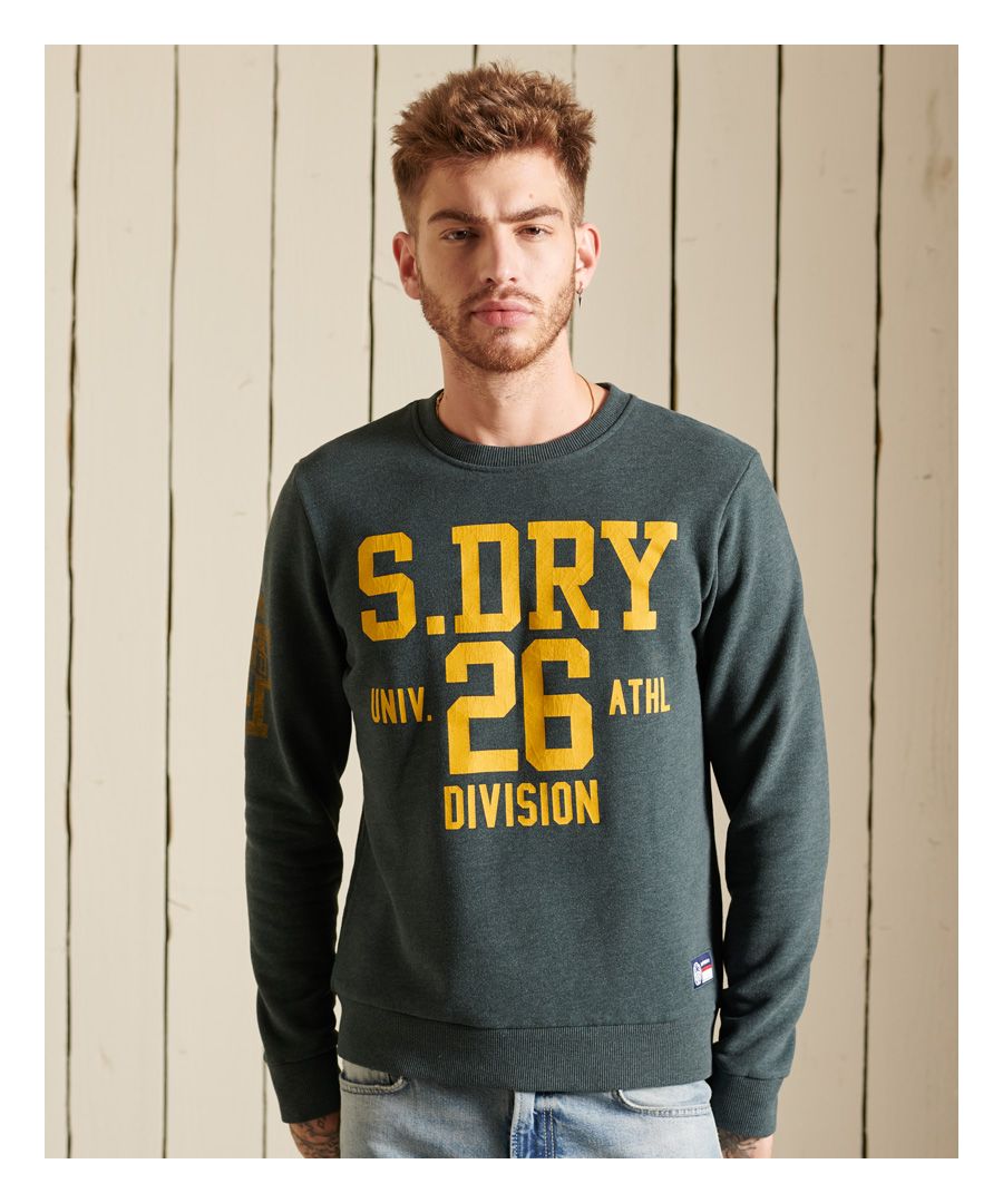 Add to your sweatshirt collection this season with the Track Field Sweatshirt. Featuring a classic design, fleece lining and printed graphics.Relaxed fit – the classic Superdry fit. Not too slim, not too loose, just right. Go for your normal size.Ribbed NecklineFleece liningSignature Superdry logo patch