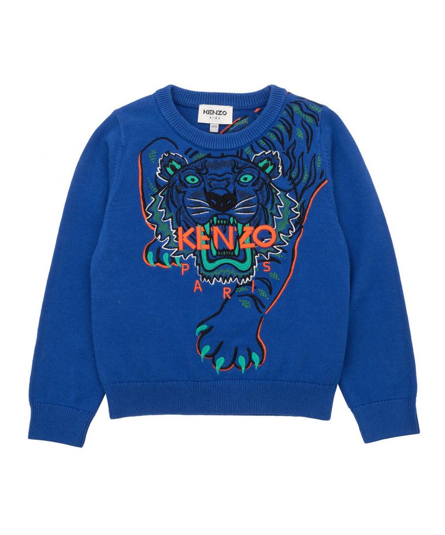 • 100% Cotton • Features a large colourfully embroidered Tiger design across the shoulder, chest and back. Crew neck. Stretchy ribbed trims to the neckline, cuffs and hemline
