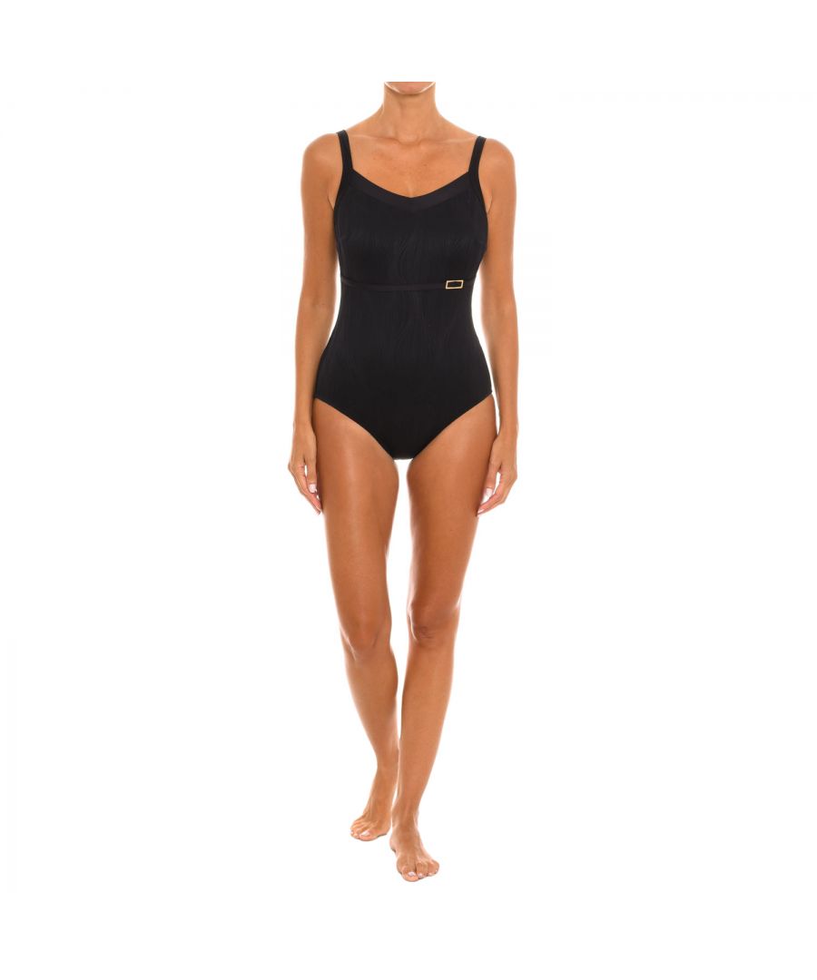 Teleno Womenss V-neck swimsuit EB1315C - Black - Size 34C