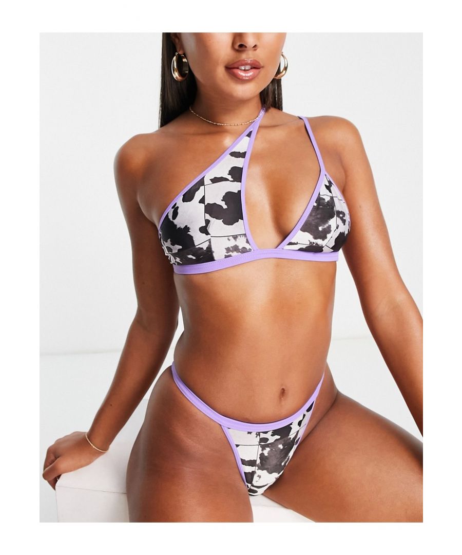 Swimwear & Beachwear by ASOS DESIGN Meet you by the pool Animal print One-shoulder design Adjustable straps Pull-on style Sold by Asos