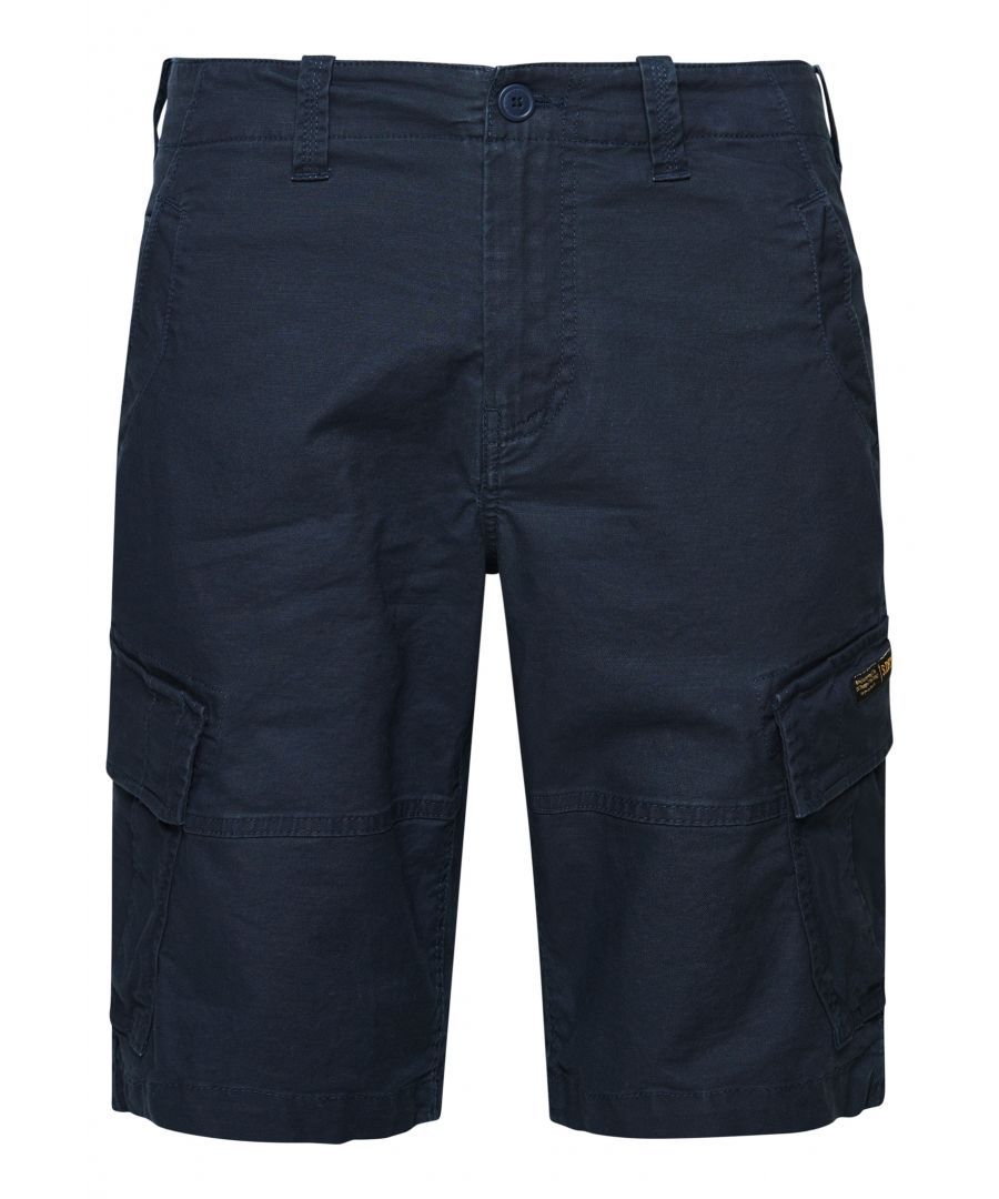 Cargo shorts add a rugged vibe to the vintage style - easy to wear and comfortable for all kinds of situations, these are an excellent pick for a wardrobe staple. Wear them with sandals for adventures in the sun and on the beach.Relaxed fit – the classic Superdry fit. Not too slim, not too loose, just right. Go for your normal sizeZip and popper fasteningBelt hoopsFour front pockets with a fifth coin pocketTwo back popper pocketsSignature Superdry patches on front and backMade with organic cotton grown using natural rather than chemical pesticides and fertilisers. The healthier soil this creates uses up to 80% less water which is better for our planet and for the farmers who grow it.