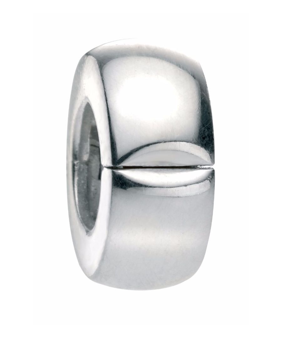 Image for Elements Silver 925 Sterling Silver Plain Silver Bead Clip Charm
