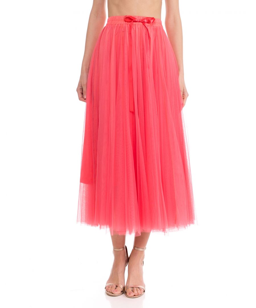 Image for A line tulle skirt with elastic waist