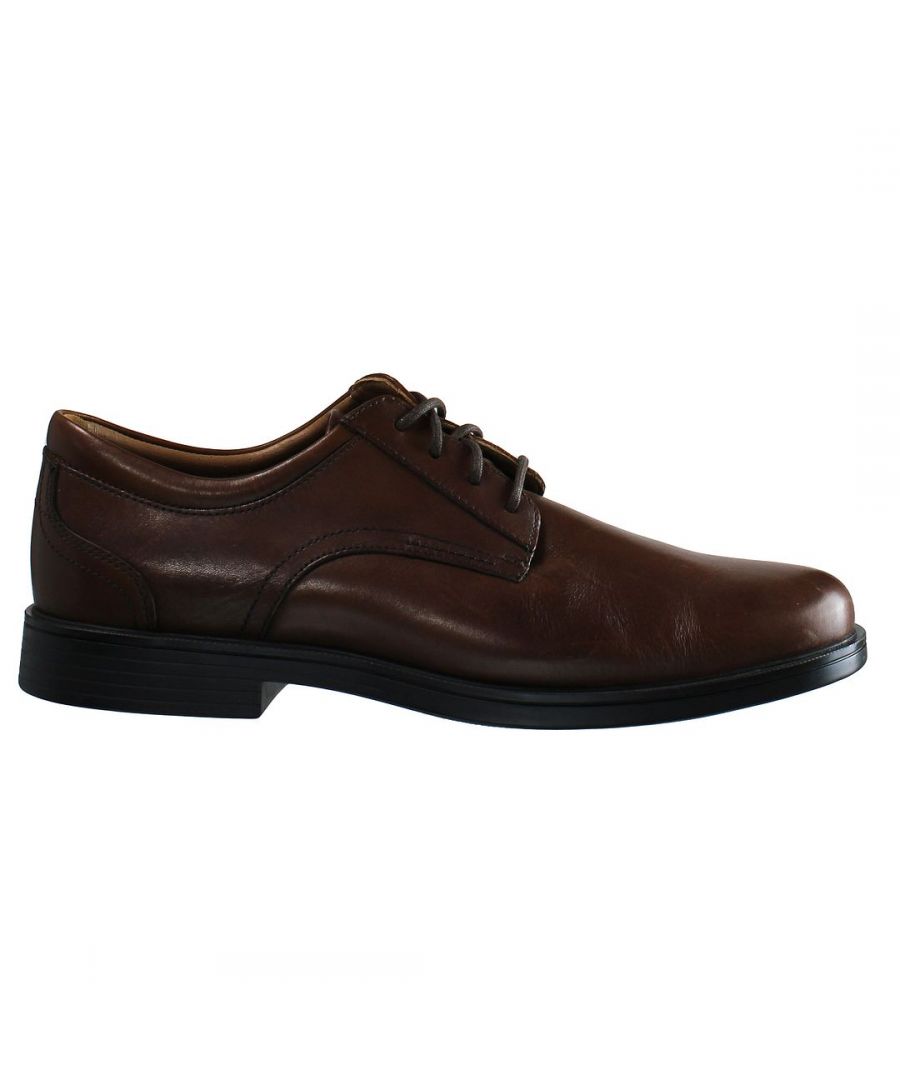 clarks un aldric mens brown shoes leather - size uk 10