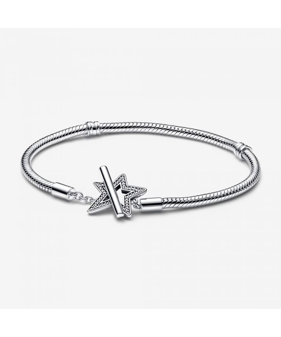 Pandora 'Asymmetric Star' WoMens 925 Sterling Silver Bracelet - 592357C01-19 - One Size