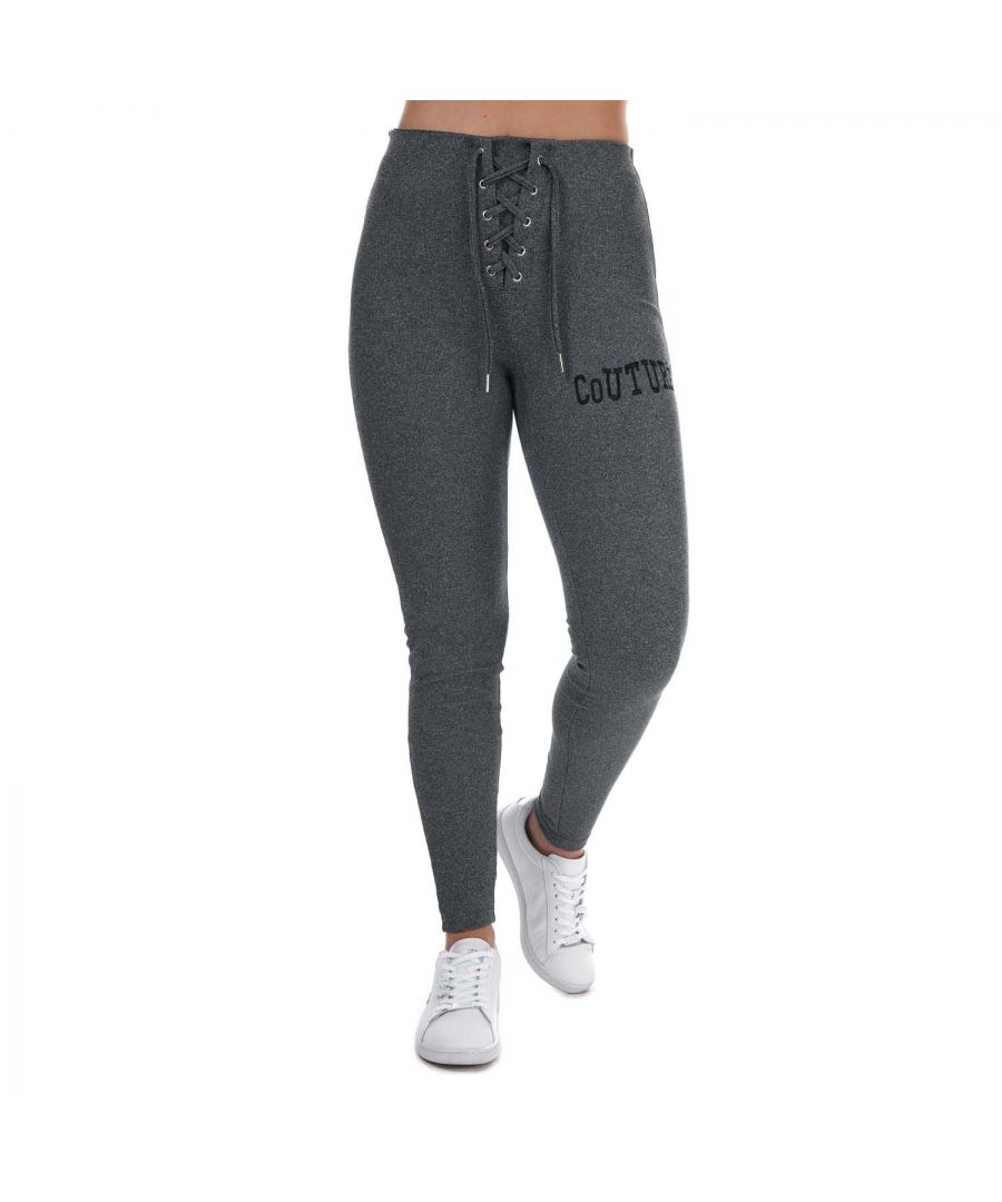 Image for Women's Couture Club Ribbed Lace Up Leggings in Grey